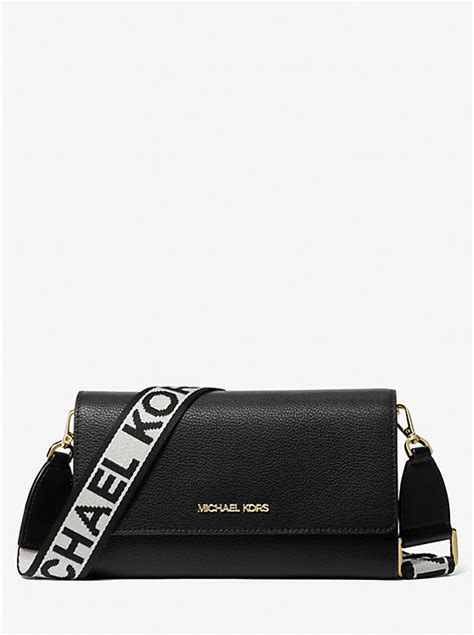 michael michael kors mott large leather crossbody bag|Michael Kors pebbled leather handbags.